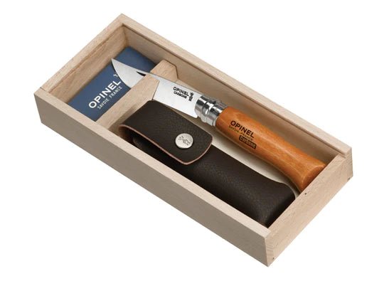 Opinel No.8 Classic Originals Carbon Steel Knife with Sheath Gift Set - ATLAS